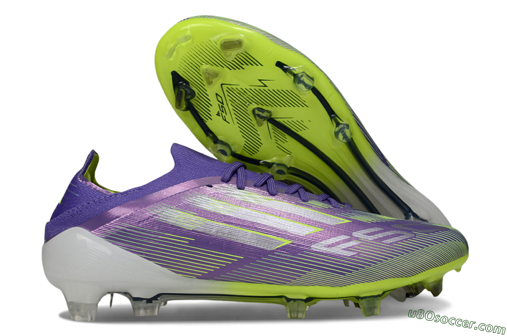 Adidas F50 Elite FG Firm Ground Soccer Cleats - Purple/Silver/Yellow 1