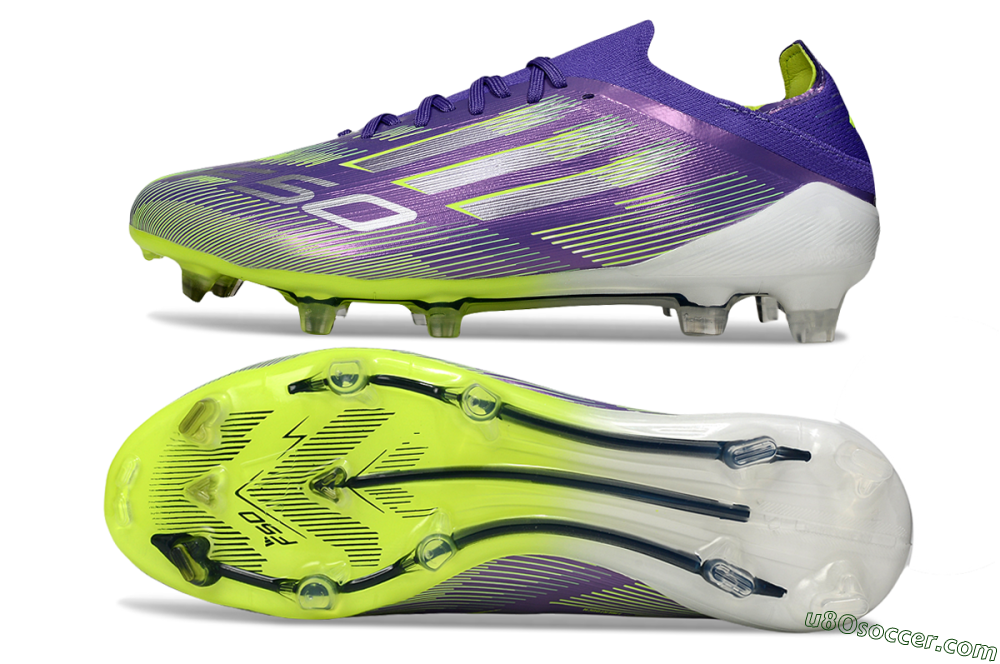 Adidas F50 Elite FG Firm Ground Soccer Cleats - Purple/Silver/Yellow 0