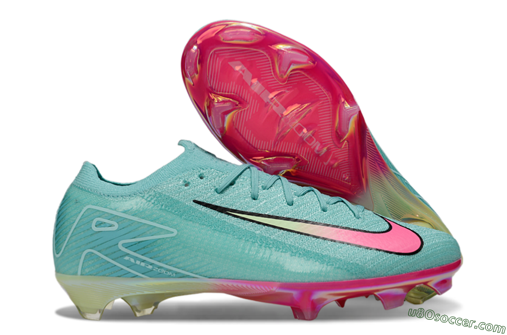 Nike Air Zoom Mercurial Vapor 16 Elite FG Firm Ground Soccer Cleats - Jade/Pink/Yellow 1