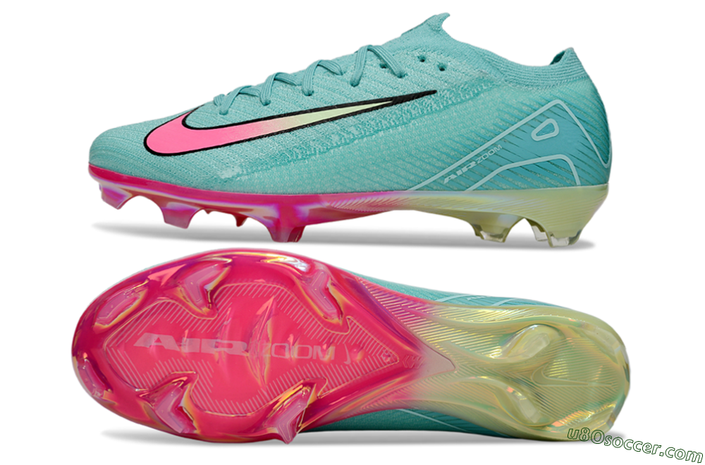 Nike Air Zoom Mercurial Vapor 16 Elite FG Firm Ground Soccer Cleats - Jade/Pink/Yellow 0