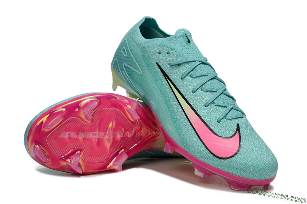 Nike Air Zoom Mercurial Vapor 16 Elite FG Firm Ground Soccer Cleats - Jade/Pink/Yellow 3