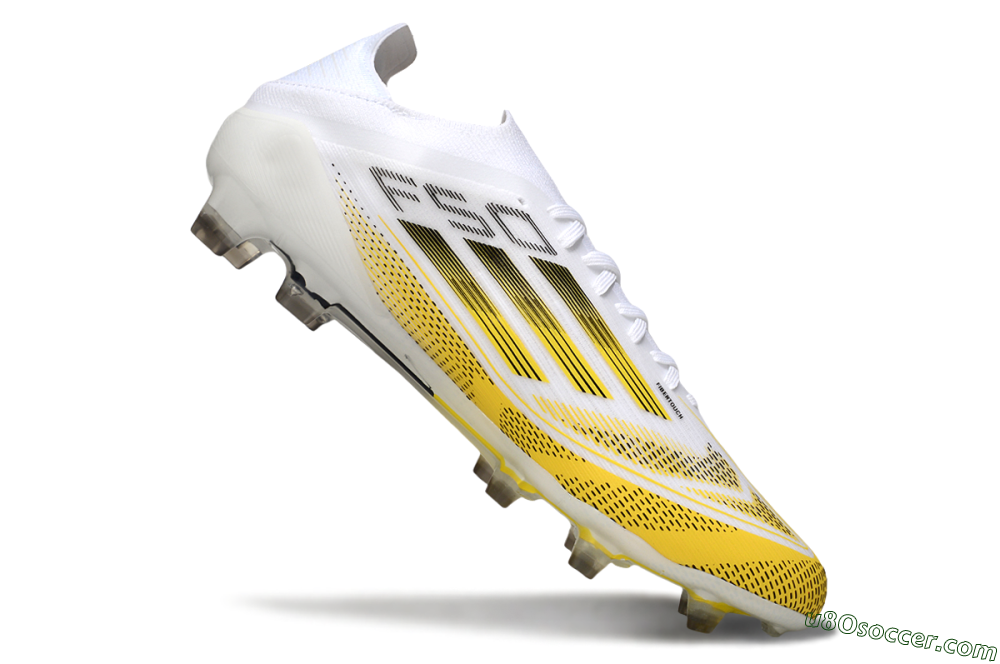 Adidas F50 Elite FG Firm Ground Soccer Cleats - White/Yellow/Black 4