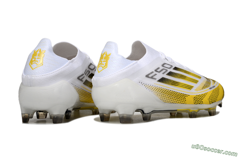Adidas F50 Elite FG Firm Ground Soccer Cleats - White/Yellow/Black 6