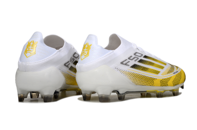 Adidas F50 Elite FG Firm Ground Soccer Cleats - White/Yellow/Black