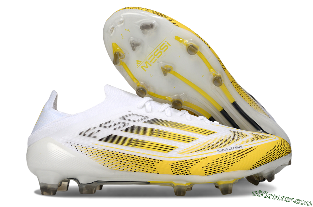Adidas F50 Elite FG Firm Ground Soccer Cleats - White/Yellow/Black 1
