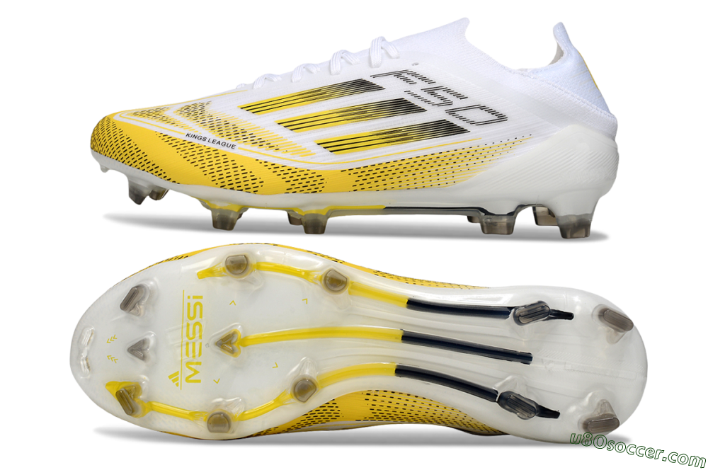 Adidas F50 Elite FG Firm Ground Soccer Cleats - White/Yellow/Black 0