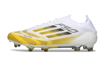 Adidas F50 Elite FG Firm Ground Soccer Cleats - White/Yellow/Black