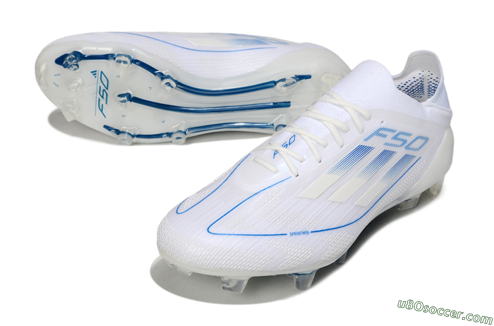 Adidas F50 Elite FG Firm Ground Soccer Cleats - White/Blue 3