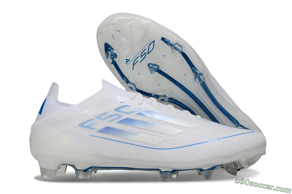 Adidas F50 Elite FG Firm Ground Soccer Cleats - White/Blue 1