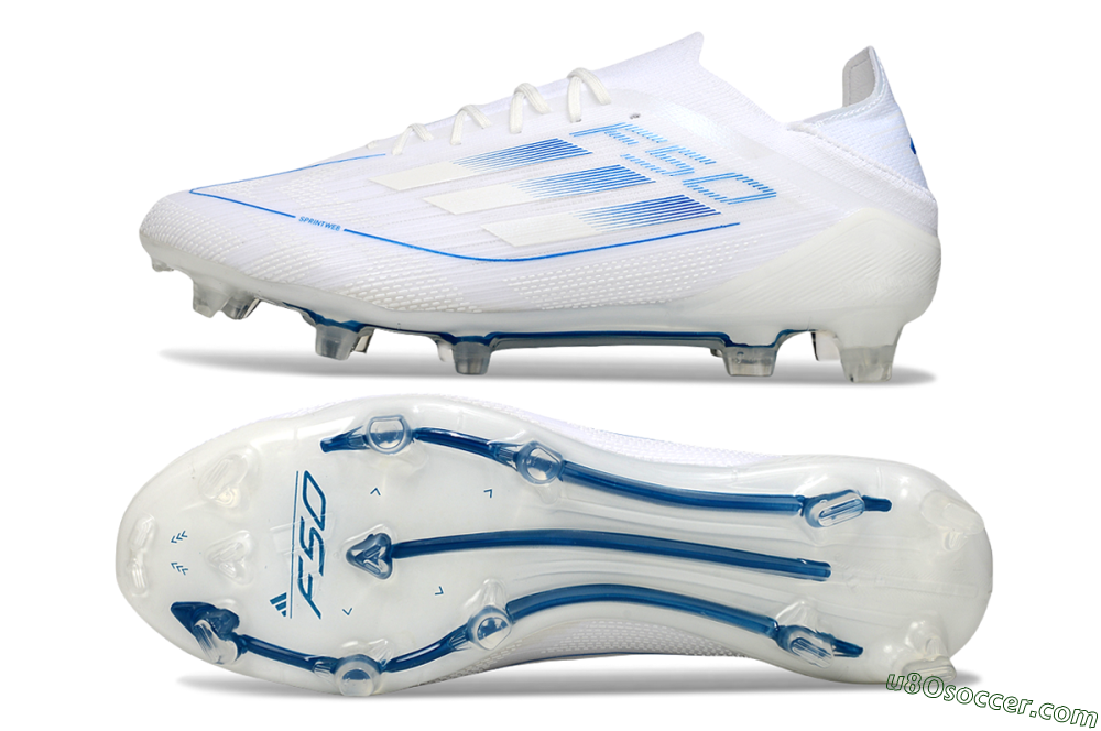 Adidas F50 Elite FG Firm Ground Soccer Cleats - White/Blue 0