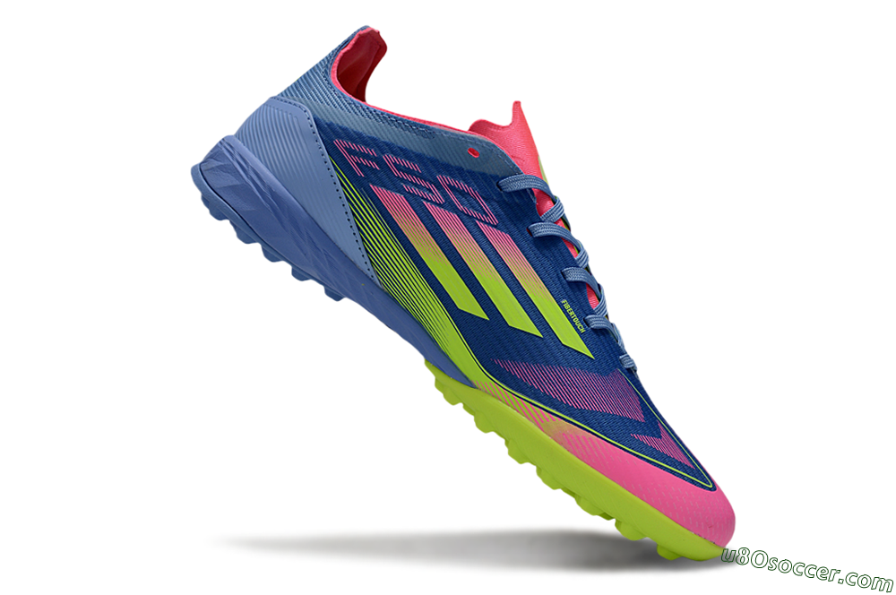 Adidas F50 Pro TF Artificial Turf Soccer Shoes - Blue/Yellow/Pink 5