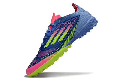 Adidas F50 Pro TF Artificial Turf Soccer Shoes - Blue/Yellow/Pink