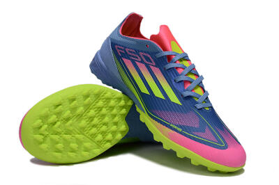 Adidas F50 Pro TF Artificial Turf Soccer Shoes - Blue/Yellow/Pink
