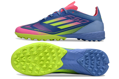 Adidas F50 Pro TF Artificial Turf Soccer Shoes - Blue/Yellow/Pink
