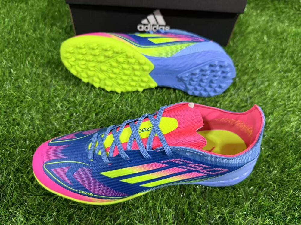 Adidas F50 Pro TF Artificial Turf Soccer Shoes - Blue/Yellow/Pink