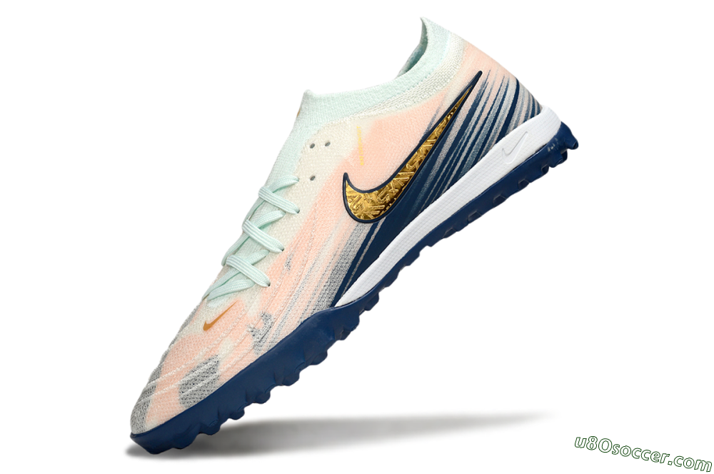 Nike Phantom GX 2 Elite TF Artificial Turf Soccer Shoes - Pink/Blue/Gold 5