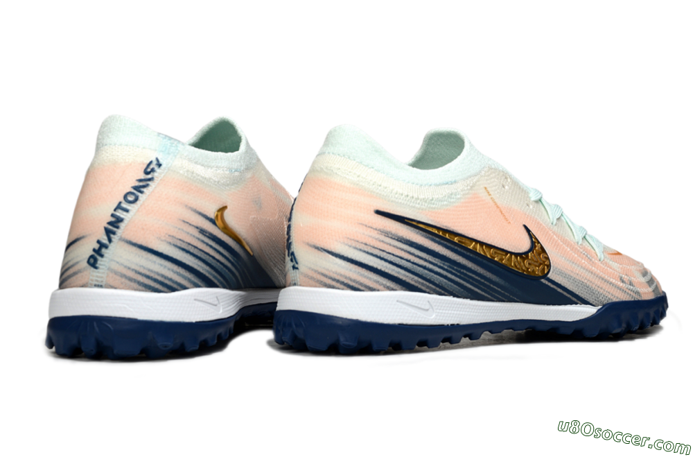 Nike Phantom GX 2 Elite TF Artificial Turf Soccer Shoes - Pink/Blue/Gold 6