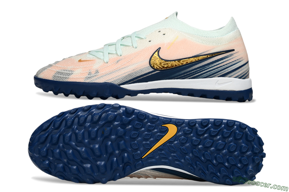 Nike Phantom GX 2 Elite TF Artificial Turf Soccer Shoes - Pink/Blue/Gold 0