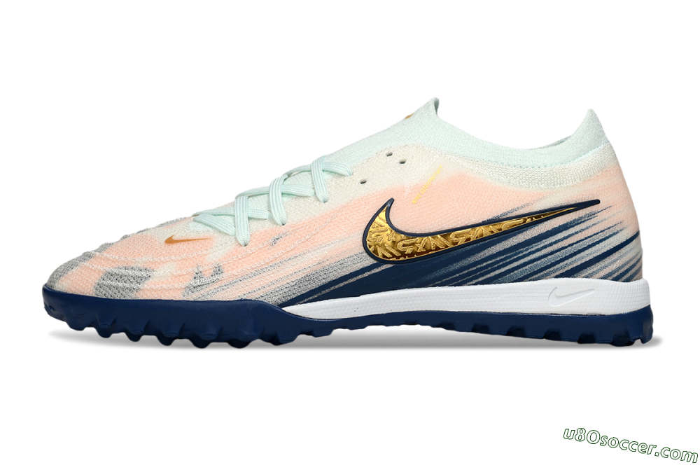 Nike Phantom GX 2 Elite TF Artificial Turf Soccer Shoes - Pink/Blue/Gold 2
