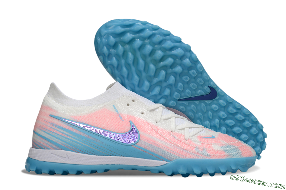 Nike Phantom GX 2 Elite TF Artificial Turf Soccer Shoes - White/Pink/Blue 1