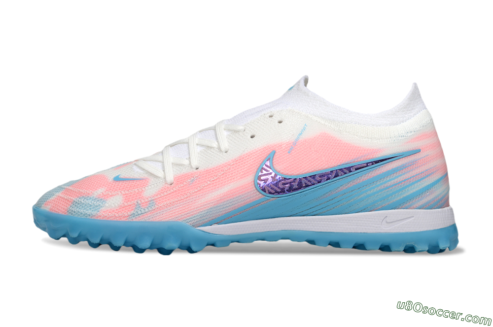 Nike Phantom GX 2 Elite TF Artificial Turf Soccer Shoes - White/Pink/Blue 2