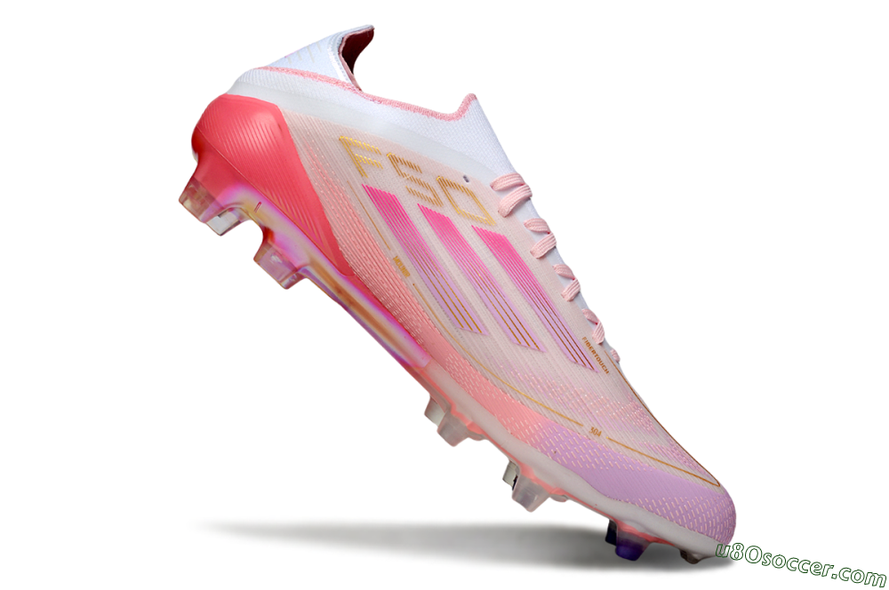 Adidas F50 Elite 304 FG Firm Ground Soccer Cleats - Pink/White/Gold 4