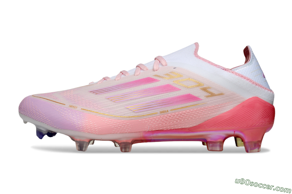 Adidas F50 Elite 304 FG Firm Ground Soccer Cleats - Pink/White/Gold 2