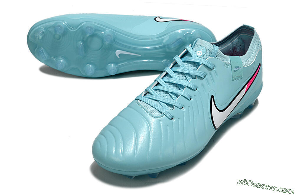 Nike Tiempo Legend 10 Elite FG Firm Ground Soccer Cleats - Jade/White/Pink 3