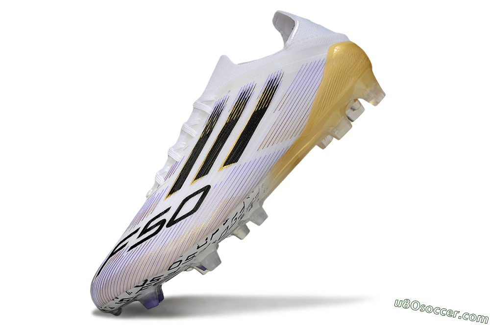 Adidas F50 Elite FG Firm Ground Soccer Cleats - White/Purple/Gold 5