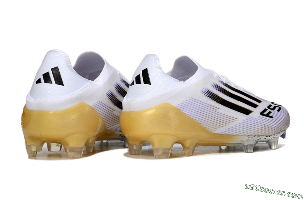 Adidas F50 Elite FG Firm Ground Soccer Cleats - White/Purple/Gold 6