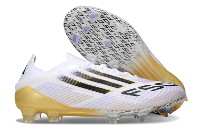 Adidas F50 Elite FG Firm Ground Soccer Cleats - White/Purple/Gold