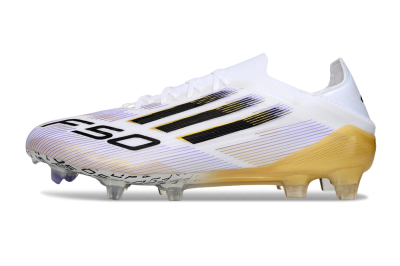 Adidas F50 Elite FG Firm Ground Soccer Cleats - White/Purple/Gold