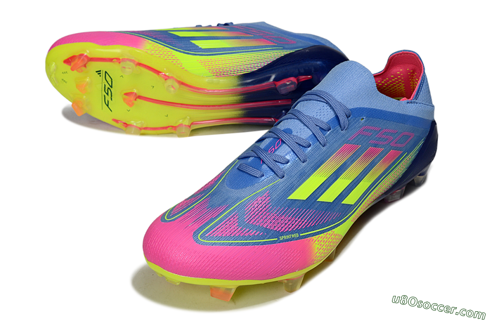 Adidas F50 Elite FG Firm Ground Soccer Cleats - Blue/Yellow/Pink 3