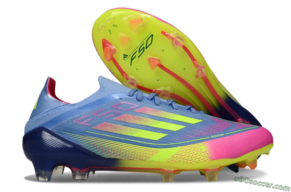 Adidas F50 Elite FG Firm Ground Soccer Cleats - Blue/Yellow/Pink 1