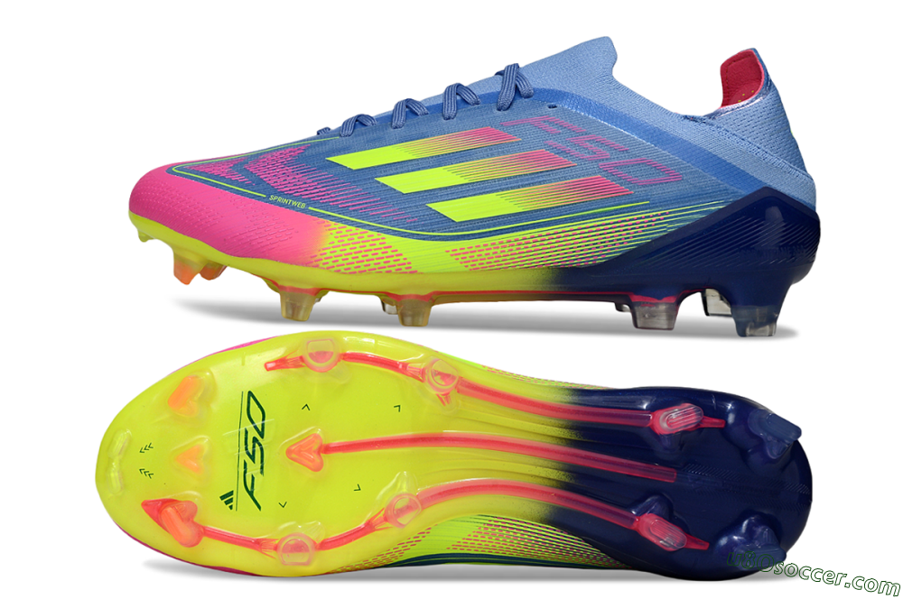 Adidas F50 Elite FG Firm Ground Soccer Cleats - Blue/Yellow/Pink 0