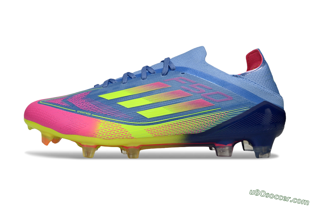 Adidas F50 Elite FG Firm Ground Soccer Cleats - Blue/Yellow/Pink 2