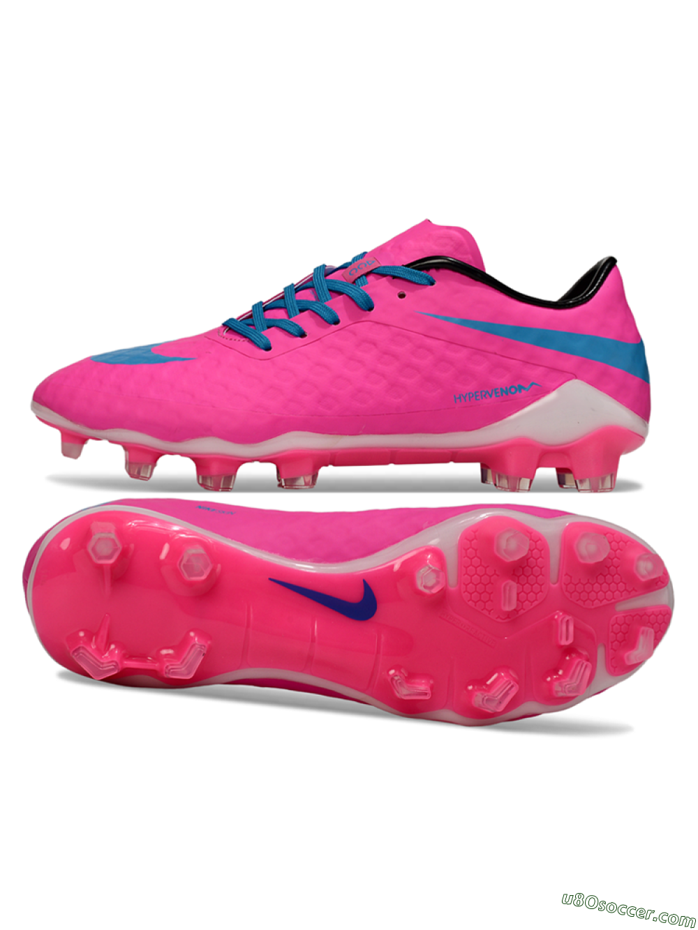Nike Hypervenom Phantom FG Firm Ground Soccer Cleats - Pink/Blue/White 0