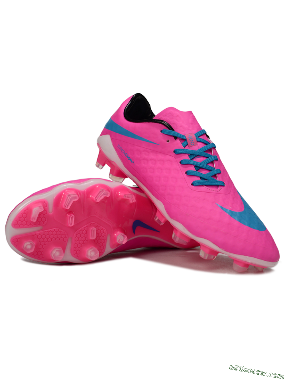 Nike Hypervenom Phantom FG Firm Ground Soccer Cleats - Pink/Blue/White 3