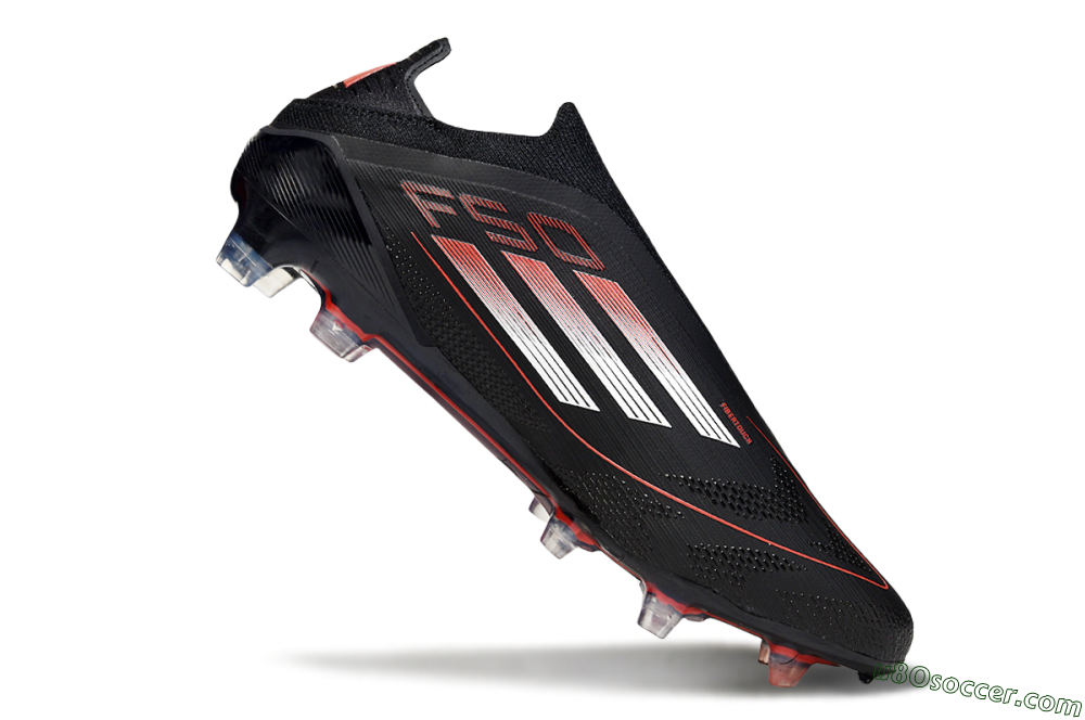 Adidas F50 Elite Laceless FG Firm Ground Soccer Cleats - Black/Silver/Red 4