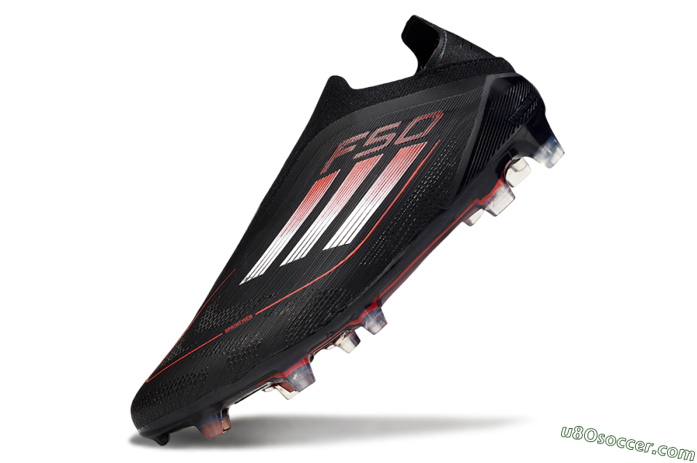 Adidas F50 Elite Laceless FG Firm Ground Soccer Cleats - Black/Silver/Red 5