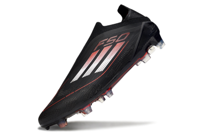 Adidas F50 Elite Laceless FG Firm Ground Soccer Cleats - Black/Silver/Red