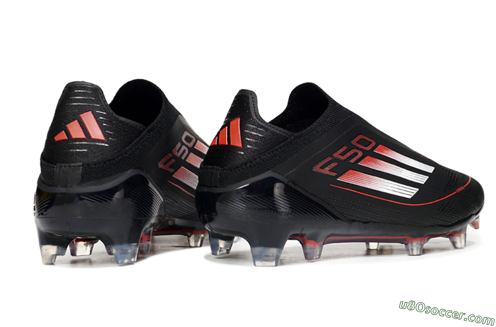 Adidas F50 Elite Laceless FG Firm Ground Soccer Cleats - Black/Silver/Red 6