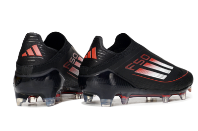 Adidas F50 Elite Laceless FG Firm Ground Soccer Cleats - Black/Silver/Red