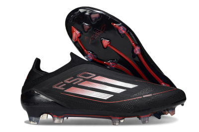Adidas F50 Elite Laceless FG Firm Ground Soccer Cleats - Black/Silver/Red