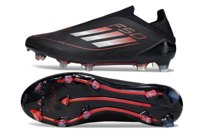 Adidas F50 Elite Laceless FG Firm Ground Soccer Cleats - Black/Silver/Red