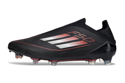 Adidas F50 Elite Laceless FG Firm Ground Soccer Cleats - Black/Silver/Red