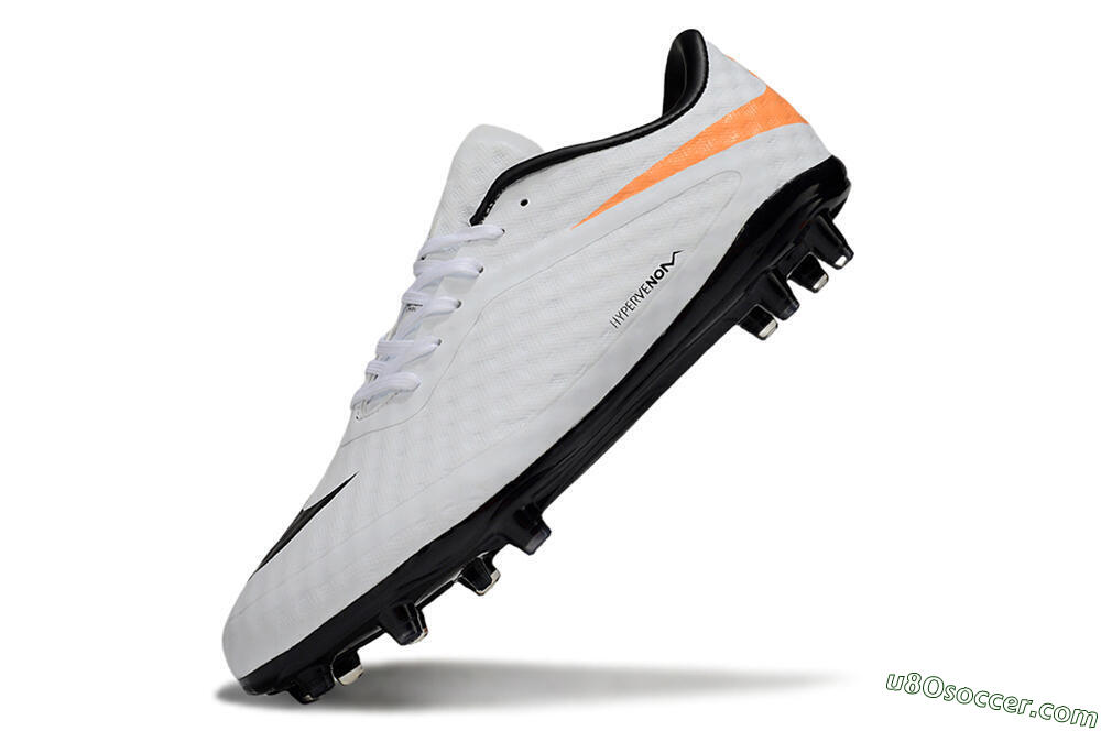 Nike Hypervenom Phantom FG Firm Ground Soccer Cleats - White/Black/Orange 5