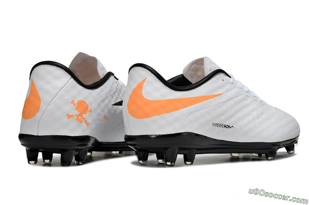 Nike Hypervenom Phantom FG Firm Ground Soccer Cleats - White/Black/Orange 6