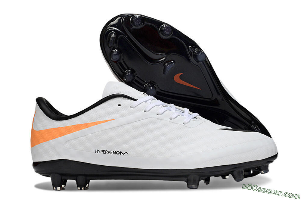Nike Hypervenom Phantom FG Firm Ground Soccer Cleats - White/Black/Orange 1