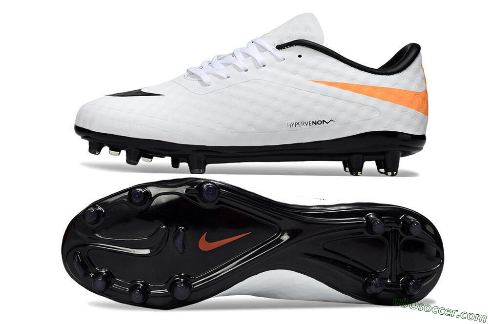 Nike Hypervenom Phantom FG Firm Ground Soccer Cleats - White/Black/Orange 0